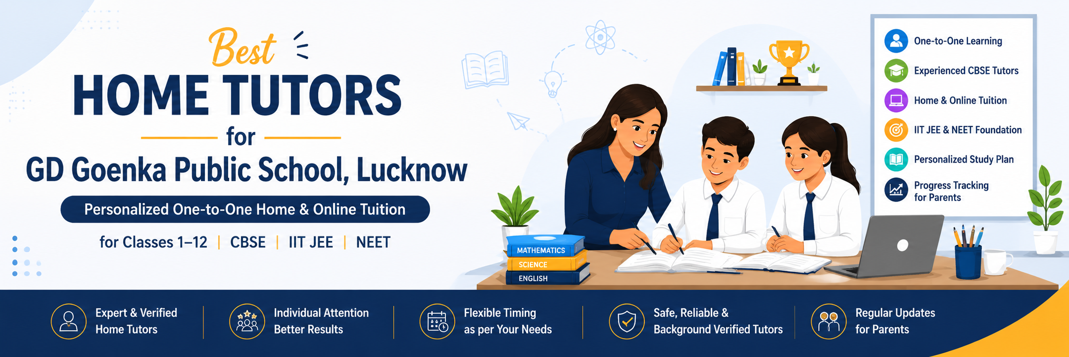 Best Home Tutors for GD Goenka Public School, Lucknow Students