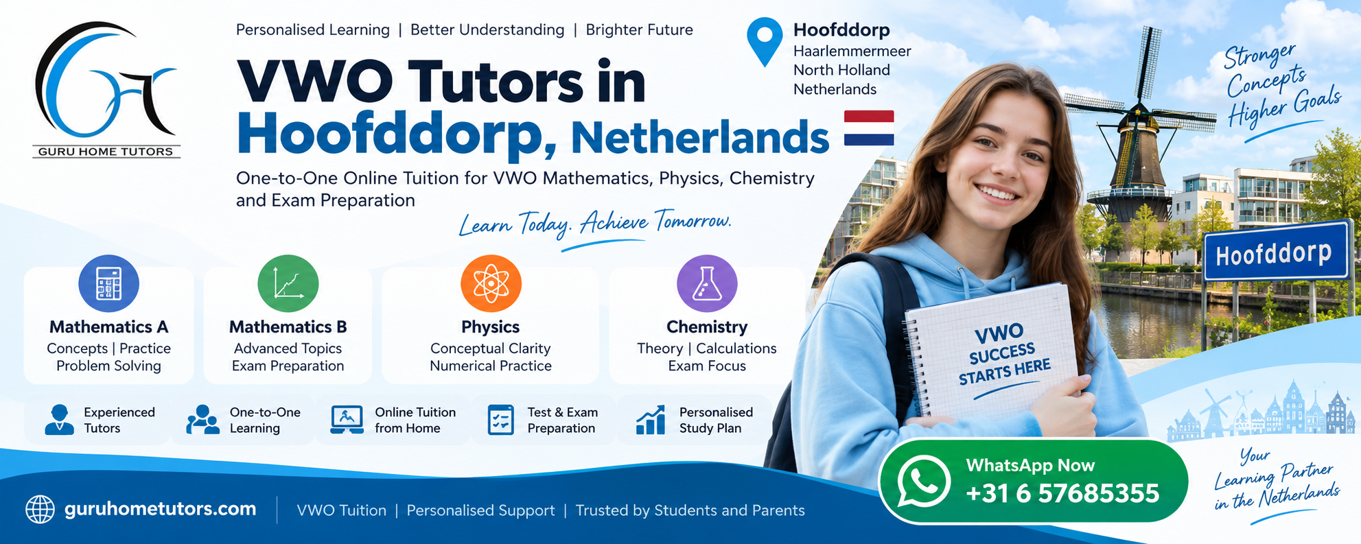 VWO tutors in Hoofddorp Netherlands for Maths and Science